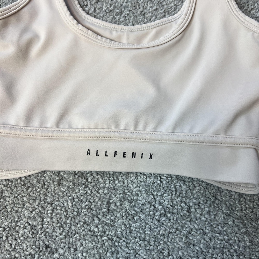 ALLFENIX Sports‎ Bra Womens XS White Scoop Neck Longline Athletic Yoga Gym - Picture 12 of 13